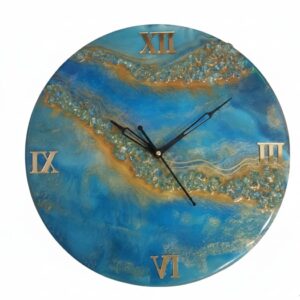 Aqua Gemstone Resin Clock