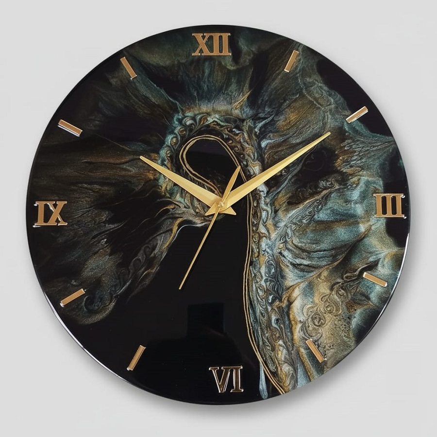 decorative epoxy resin round black & golden colour roman numbers analog 15.5 inches wall clock for living room home decoration office gifts decorative epoxy resin round black & golden colour roman numbers analog 15.5 inches wall clock for living room home decoration office gifts