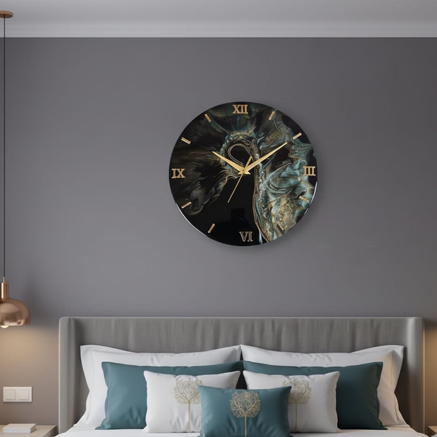 decorative epoxy resin round black & golden colour roman numbers analog 15.5 inches wall clock for living room home decoration office gifts decorative epoxy resin round black & golden colour roman numbers analog 15.5 inches wall clock for living room home decoration office gifts