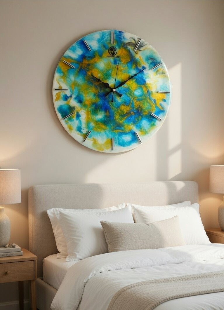 epoxy round silent wall clock epoxy round silent wall clock